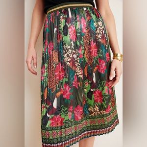 Farm Rio Bosque Pleated Midi Skirt
